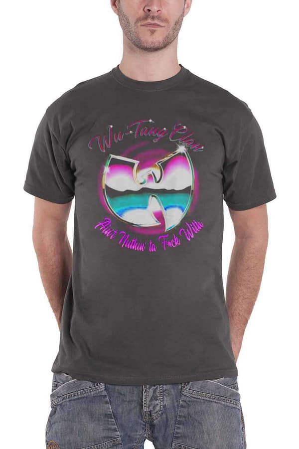 Wu-Tang Clan T Shirt Aint Nuthing Ta F Wit Band Logo Official Mens Black