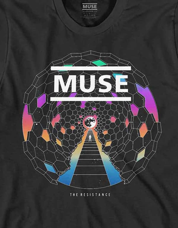 Muse T Shirt Resistance Moon Band Logo Official Mens Black