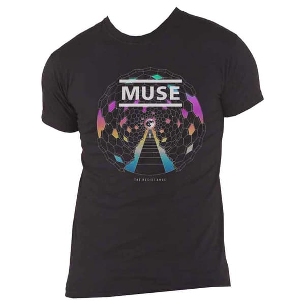 Muse T Shirt Resistance Moon Band Logo Official Mens Black