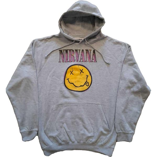 Nirvana Unisex Pullover Hoodie: Xerox Smiley Pink (XX-Large)