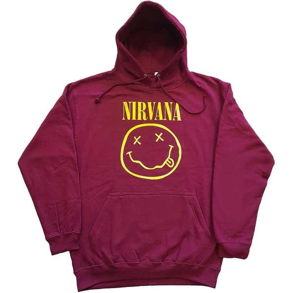 Nirvana Unisex Pullover Hoodie: Yellow Smiley (X-Large)
