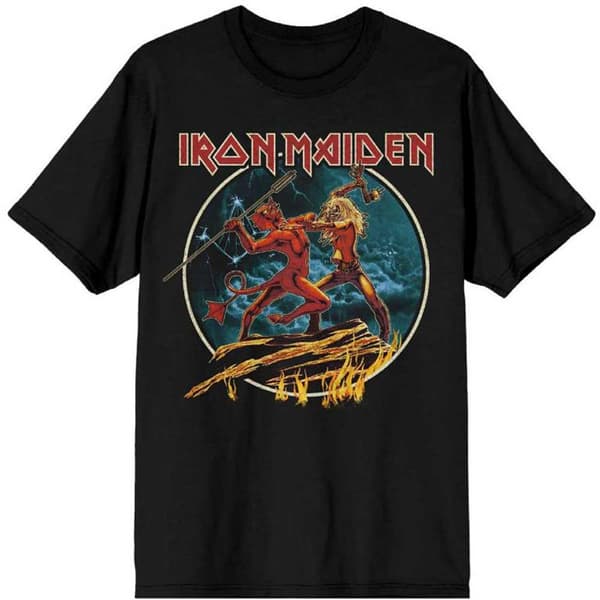 Iron Maiden Unisex T-Shirt: Number of the Beast Run To The Hills Circular (X-Large)