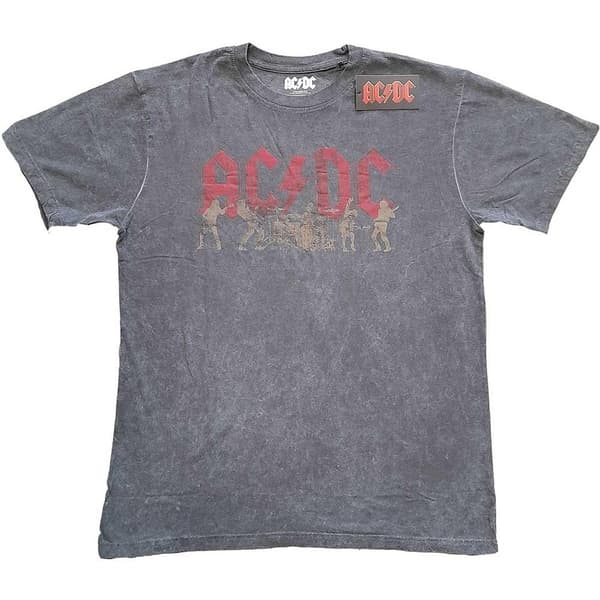 AC/DC Unisex T-Shirt: Vintage Silhouettes (Snow Wash) (Large)