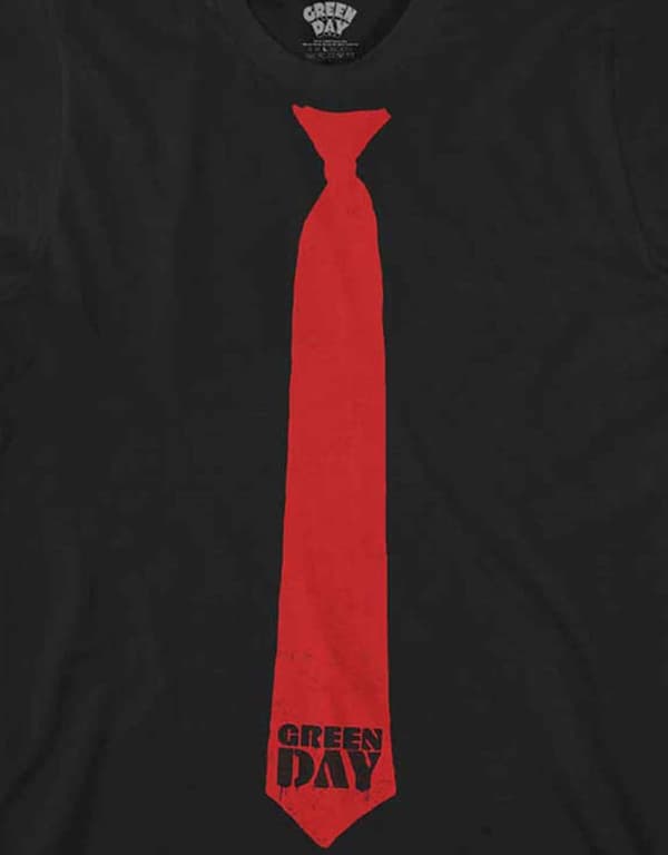 Green Day T Shirt Billie Joe Armstrong Tie Official Unisex Black