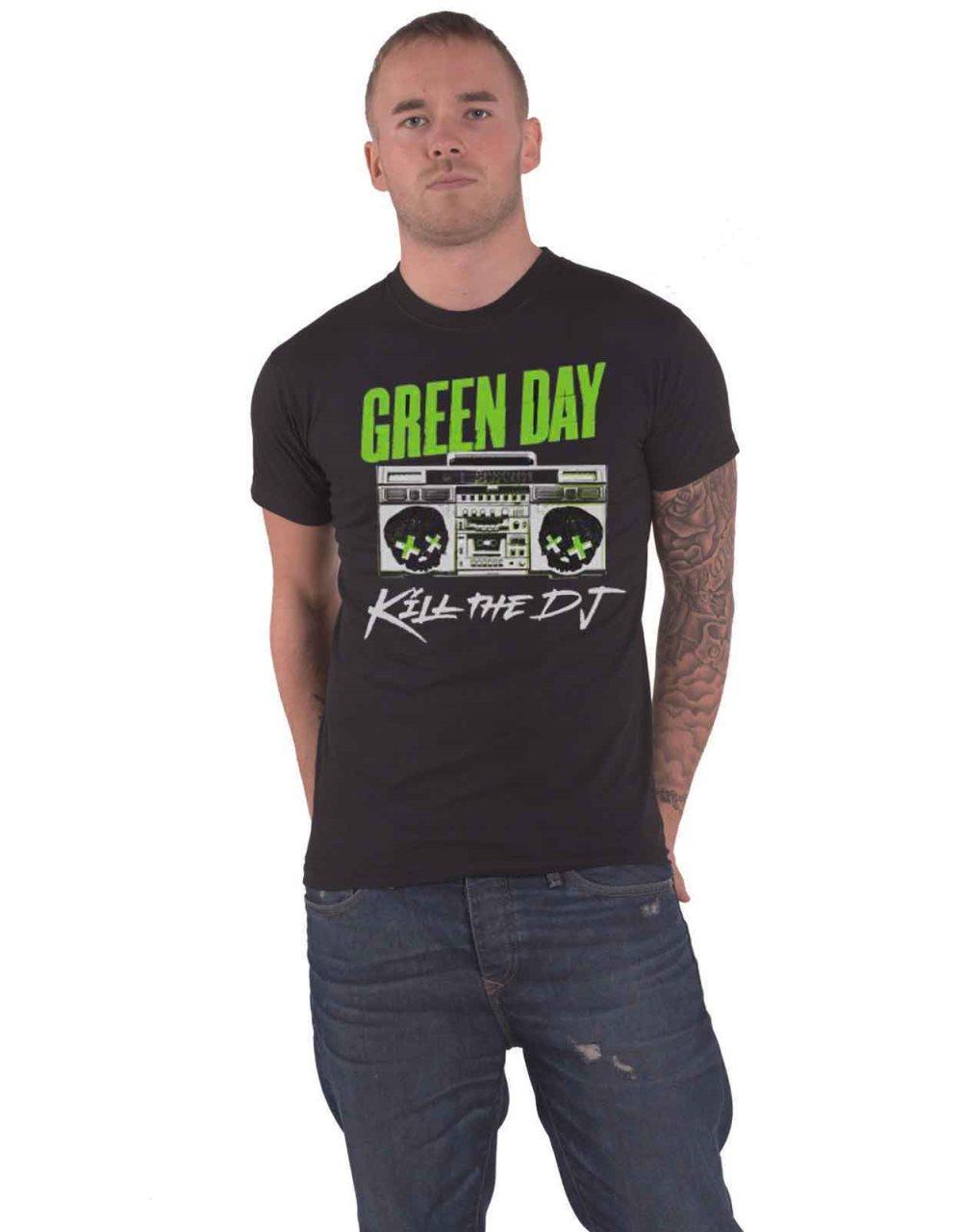 Green Day T Shirt Kill The DJ band logo Official Mens Black