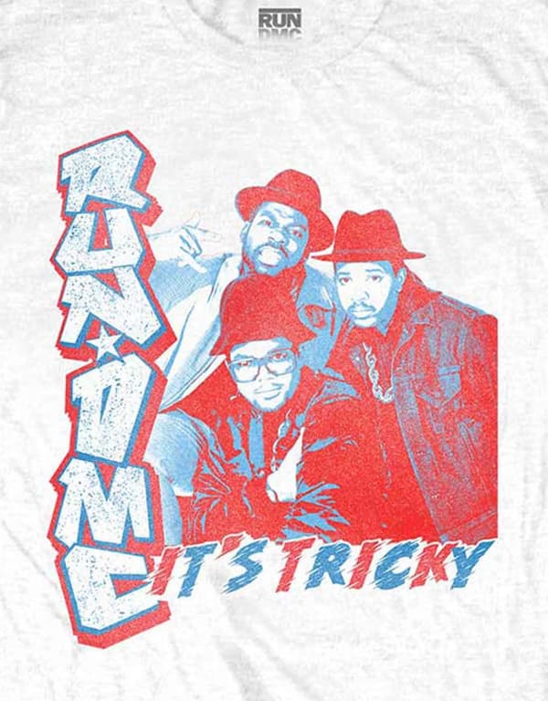 Run DMC T Shirt Its Tricky Band Logo Official Mens White