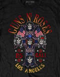 Miniatyrbild 3 av 4: Guns N' Roses T Shirt Cali 85 Band Logo Official Mens Black
