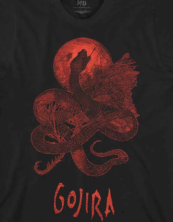 Gojira T Shirt Serpent Moon Band Logo Official Mens Black