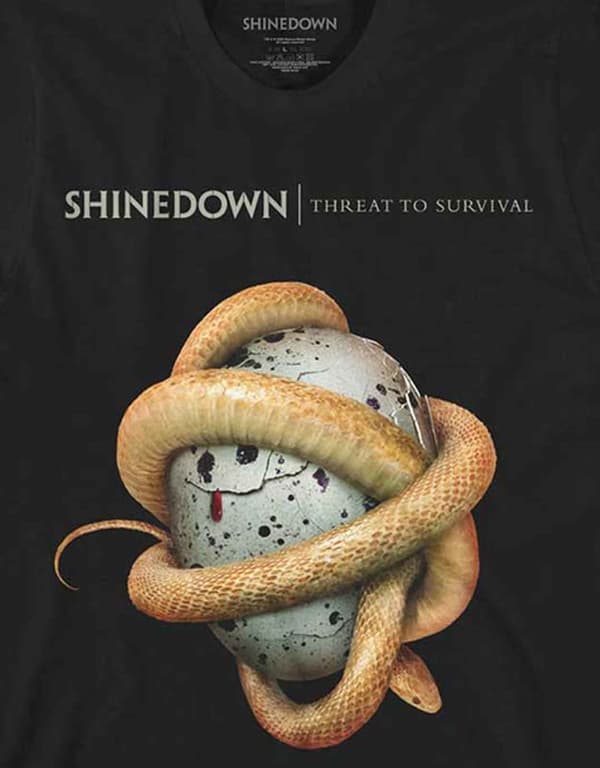 Shinedown T Shirt Clean Threat Band Logo Official Mens Black