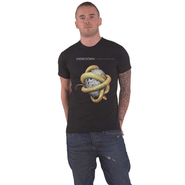Shinedown T Shirt Clean Threat Band Logo Official Mens Black Black L