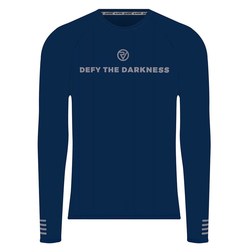 Proviz Defy The Darkness Multisport T-shirt för män, långärmad reflekterande ventilerande Activewear-topp