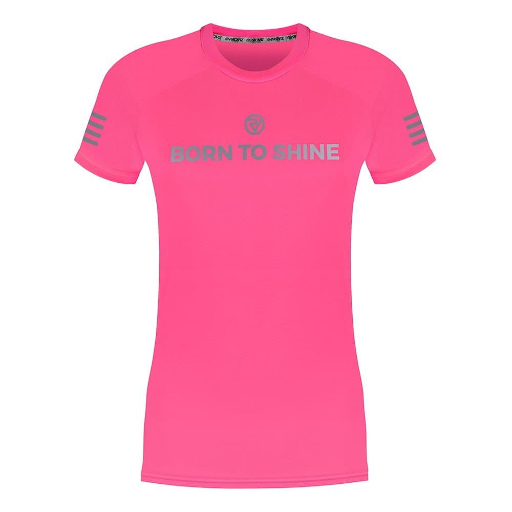 Proviz Born to Shine, reflekterande multisport-t-shirt för kvinnor, kortärmad Activewear-topp som andas