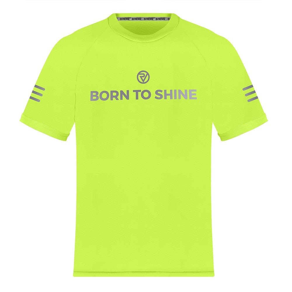 Proviz Born to Shine Reflekterande multisport T-shirt för män, kortärmad Activewear-topp som andas