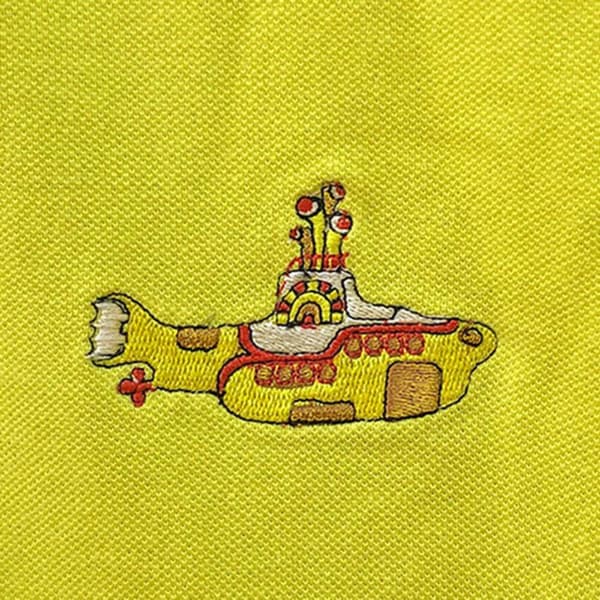 The Beatles Polo Shirt Yellow Submarine Band Logo Official Mens Yellow