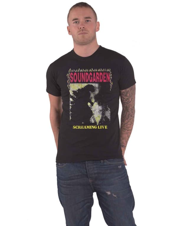 Soundgarden T Shirt Total Godhead Band Logo Official Mens Black Black Small