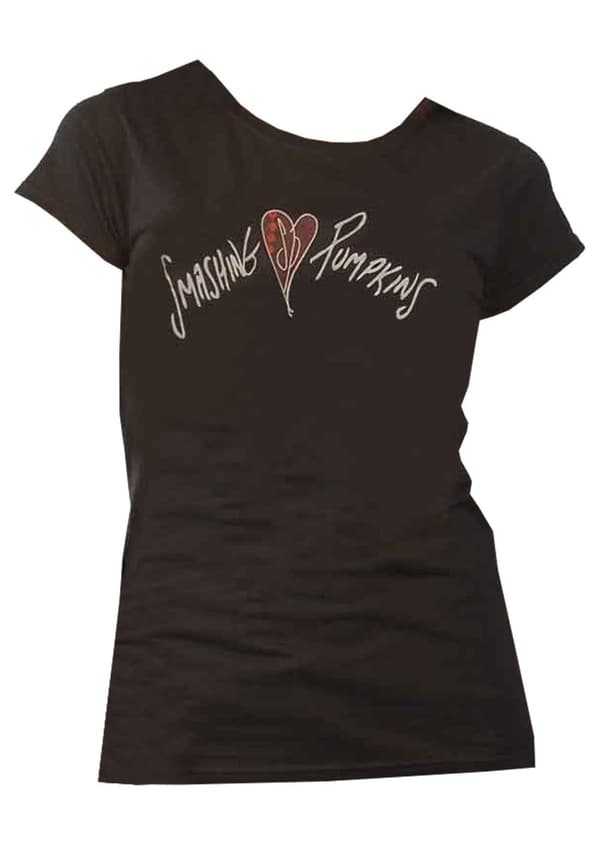 The Smashing Pumpkins T Shirt Gish Heart Official Womens Skinny Fit Black