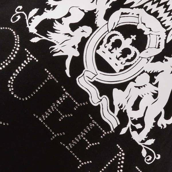 Queen T Shirt band Logo diamante Official Womens Skinny Fit Black