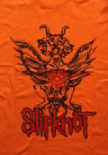 Miniatyrbild 3 av 3: Slipknot T Shirt Winged Devil Band Logo Official Womens Skinny Fit Orange