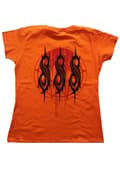 Miniatyrbild 2 av 3: Slipknot T Shirt Winged Devil Band Logo Official Womens Skinny Fit Orange