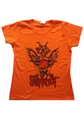 Miniatyrbild 1 av 3: Slipknot T Shirt Winged Devil Band Logo Official Womens Skinny Fit Orange