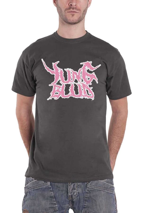 Yungblud T Shirt DEADHAPPY Pink Logo Official Mens Charcoal Grey Charcoal M
