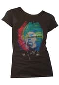 Miniatyrbild 4 av 4: Jimi Hendrix T Shirt Galaxy Band Logo Official Womens Skinny Fit Black