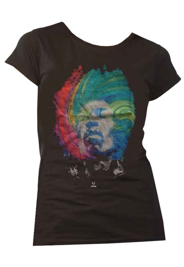 Jimi Hendrix T Shirt Galaxy Band Logo Official Womens Skinny Fit Black