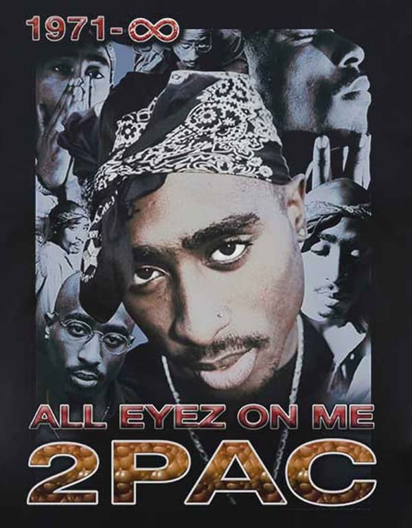 Tupac T Shirt 2PAC All Eyez on Me 1971 Logo Official Mens Black
