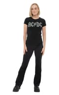 Miniatyrbild 2 av 4: AC/DC T Shirt Diamante Classic Band Logo Official Womens Black Skinny Fit