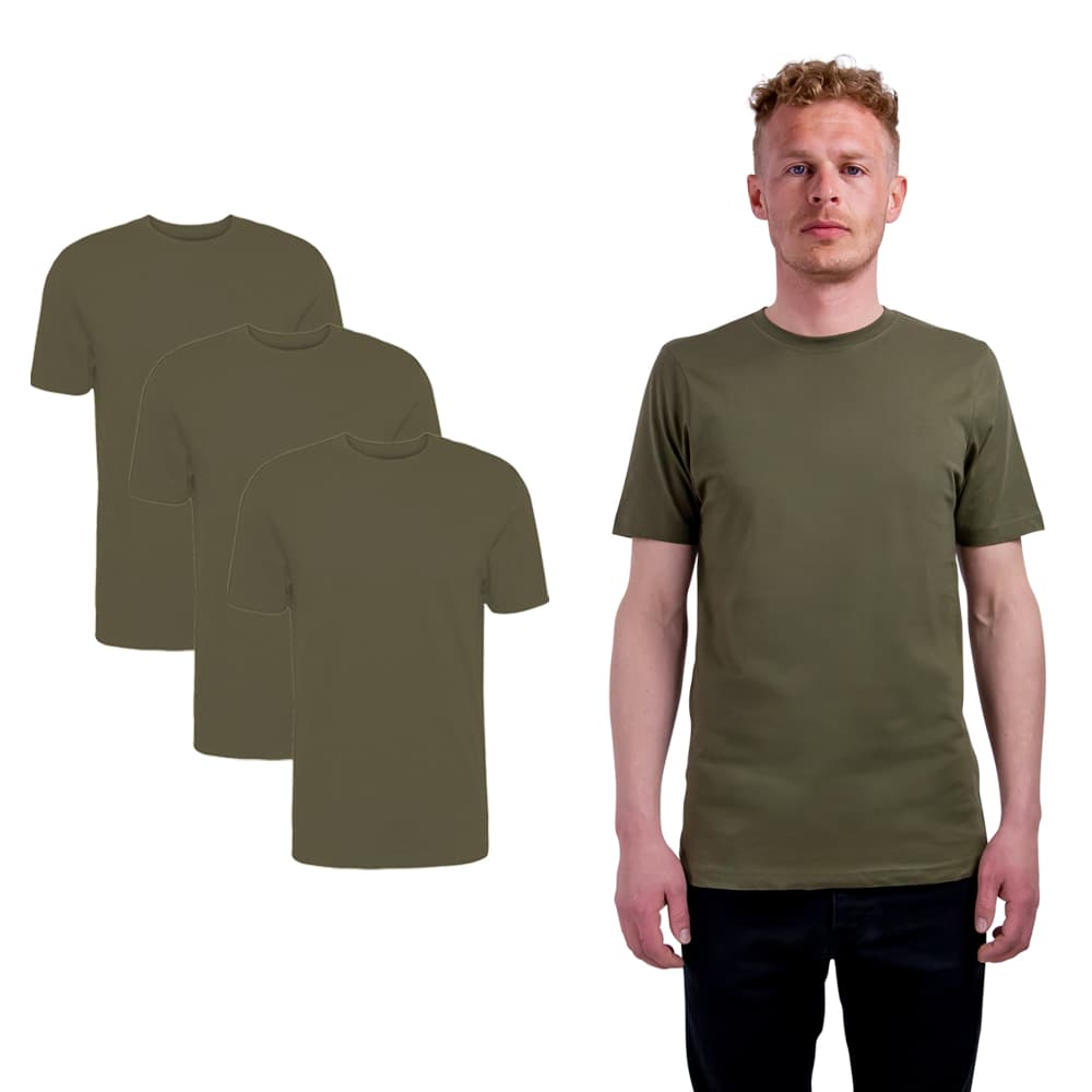 3-pack, Ekologisk t-shirt, classic fit, herr