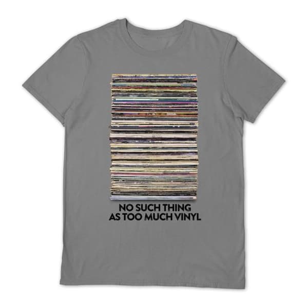 Vinyl Junkie - Too Much Vinyl Grey T-Shirt (M)