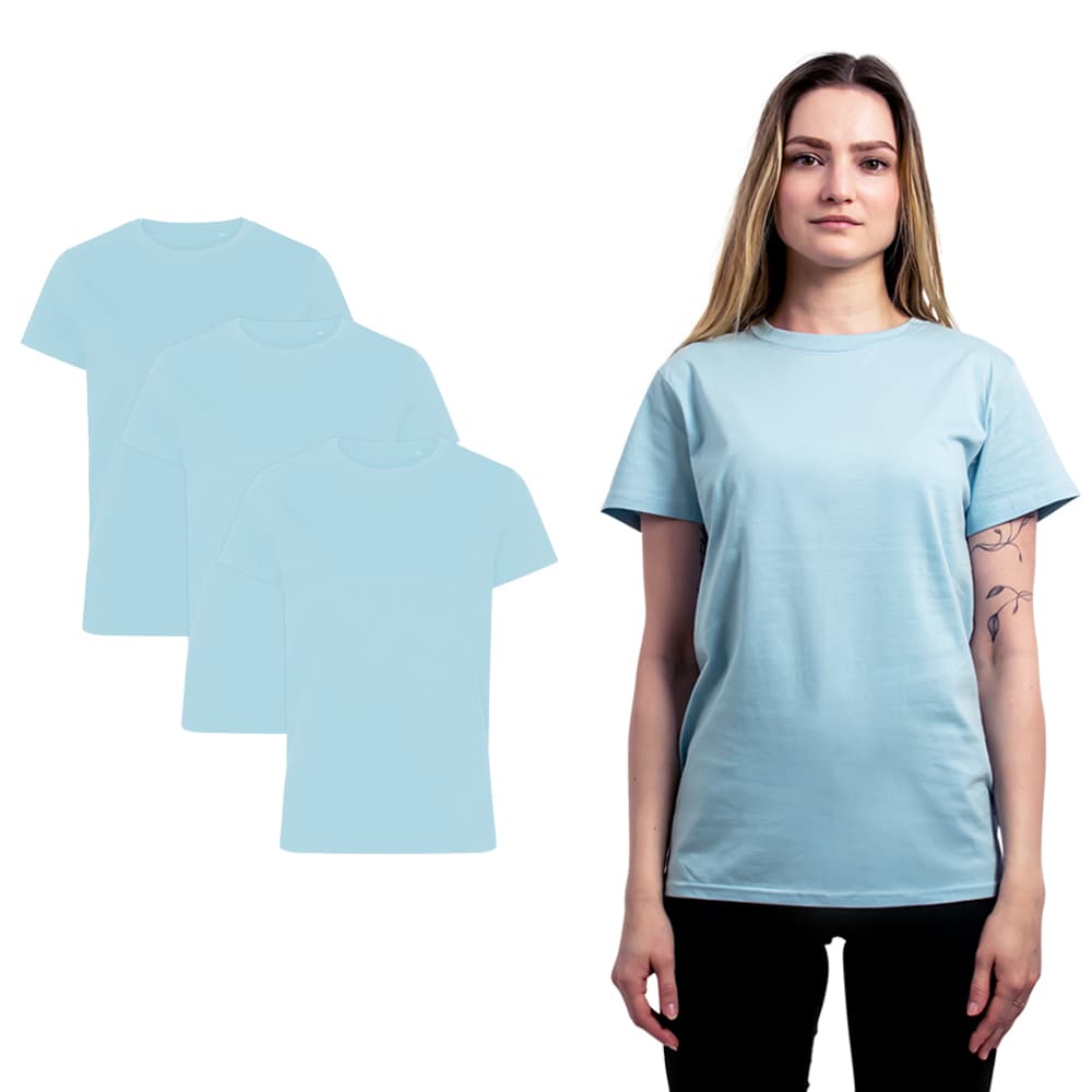 3-pack, Ekologisk t-shirt, klassisk pasform, dam