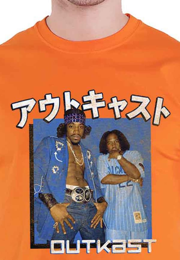 Outkast T Shirt Blue Box Logo Official Unisex Orange