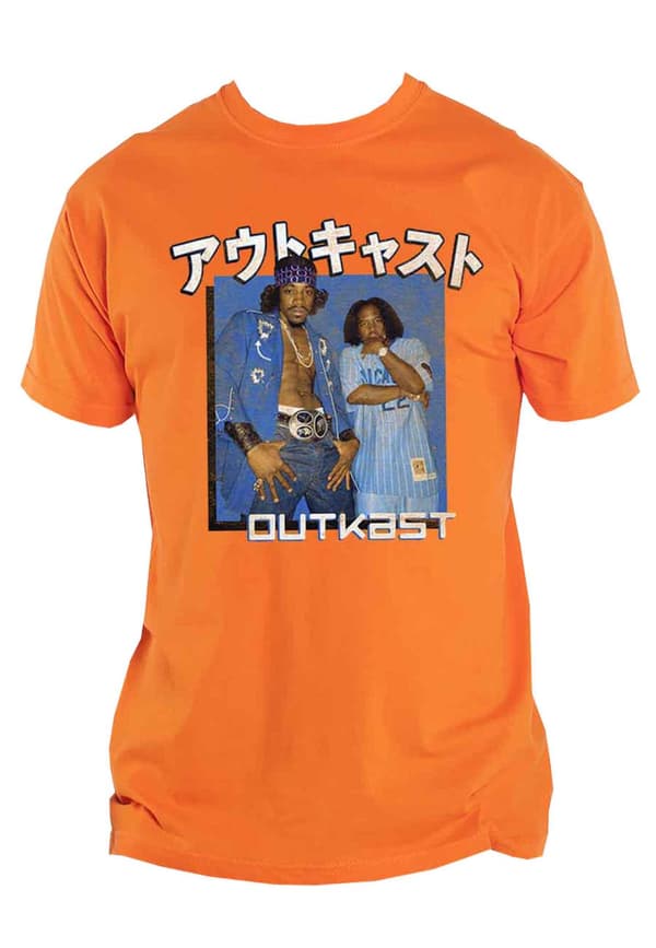 Outkast T Shirt Blue Box Logo Official Unisex Orange