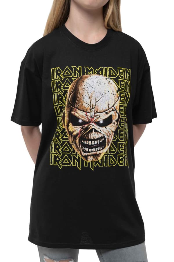 Iron Maiden Kids T Shirt Big Trooper Head Official Black Ages 5-14 yrs