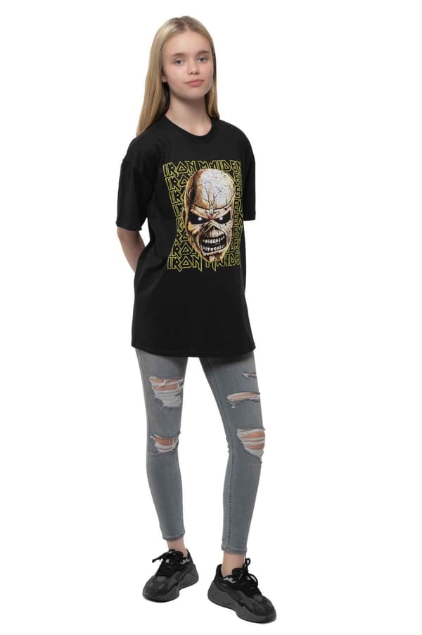 Iron Maiden Kids T Shirt Big Trooper Head Official Black Ages 5-14 yrs
