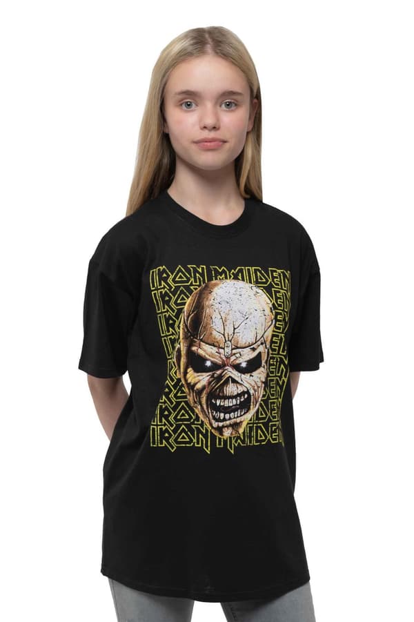 Iron Maiden Kids T Shirt Big Trooper Head Official Black Ages 5-14 yrs