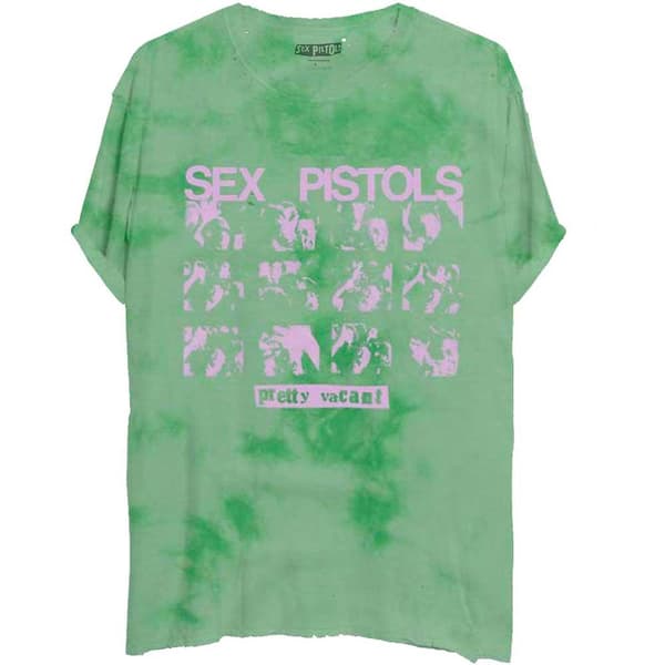 The Sex Pistols Unisex T-Shirt: Pretty Vacant (Dye-Wash) (Large)
