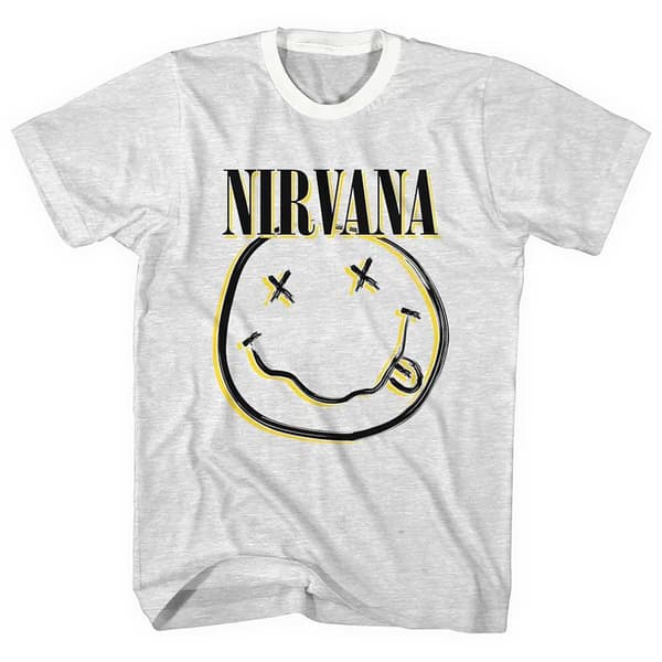 Nirvana Unisex T-Shirt: Inverse Smiley (Ringer) (Small)