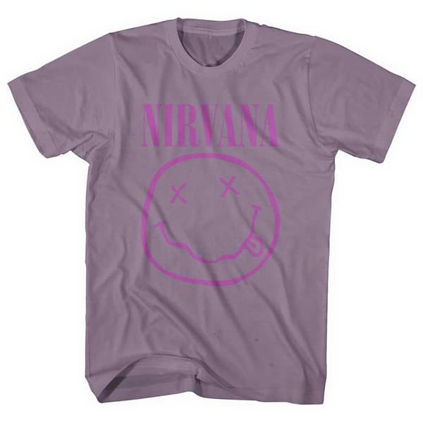 Nirvana Unisex T-Shirt: Purple Smiley (X-Large)