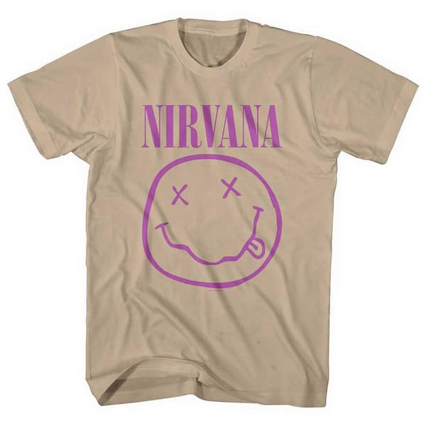 Nirvana Unisex T-Shirt: Purple Smiley (Large)
