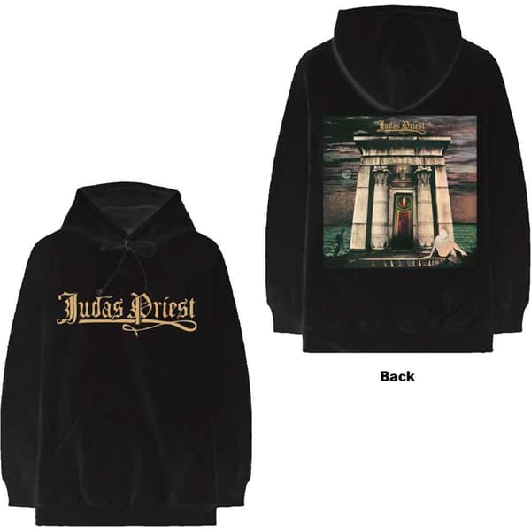 Judas Priest Unisex Pullover Hoodie: Sin After Sin Logo & Album Cover (Back Print) (X-Large)