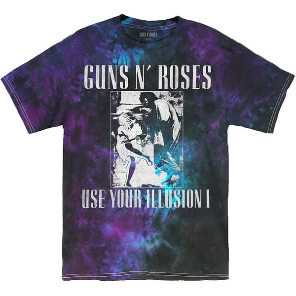 Guns N' Roses Unisex T-Shirt: Use Your Illusion Monochrome (Dye-Wash) (Small)
