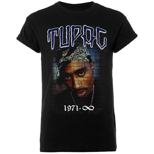 Tupac Unisex T-Shirt: Mural 1971 (Large)