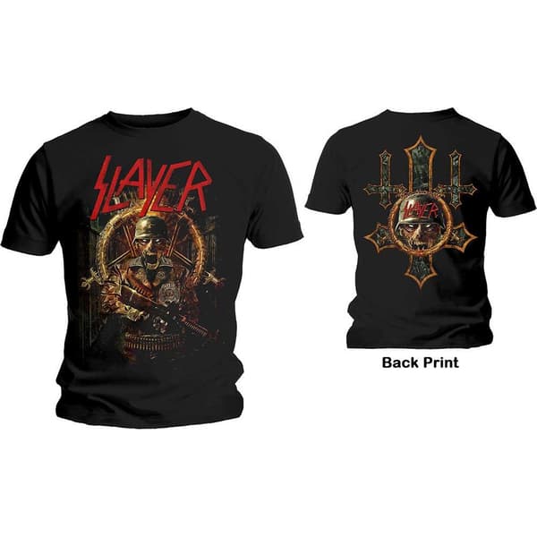 Slayer Unisex T-Shirt: Hard Cover Comic Book (Back Print) (Large)