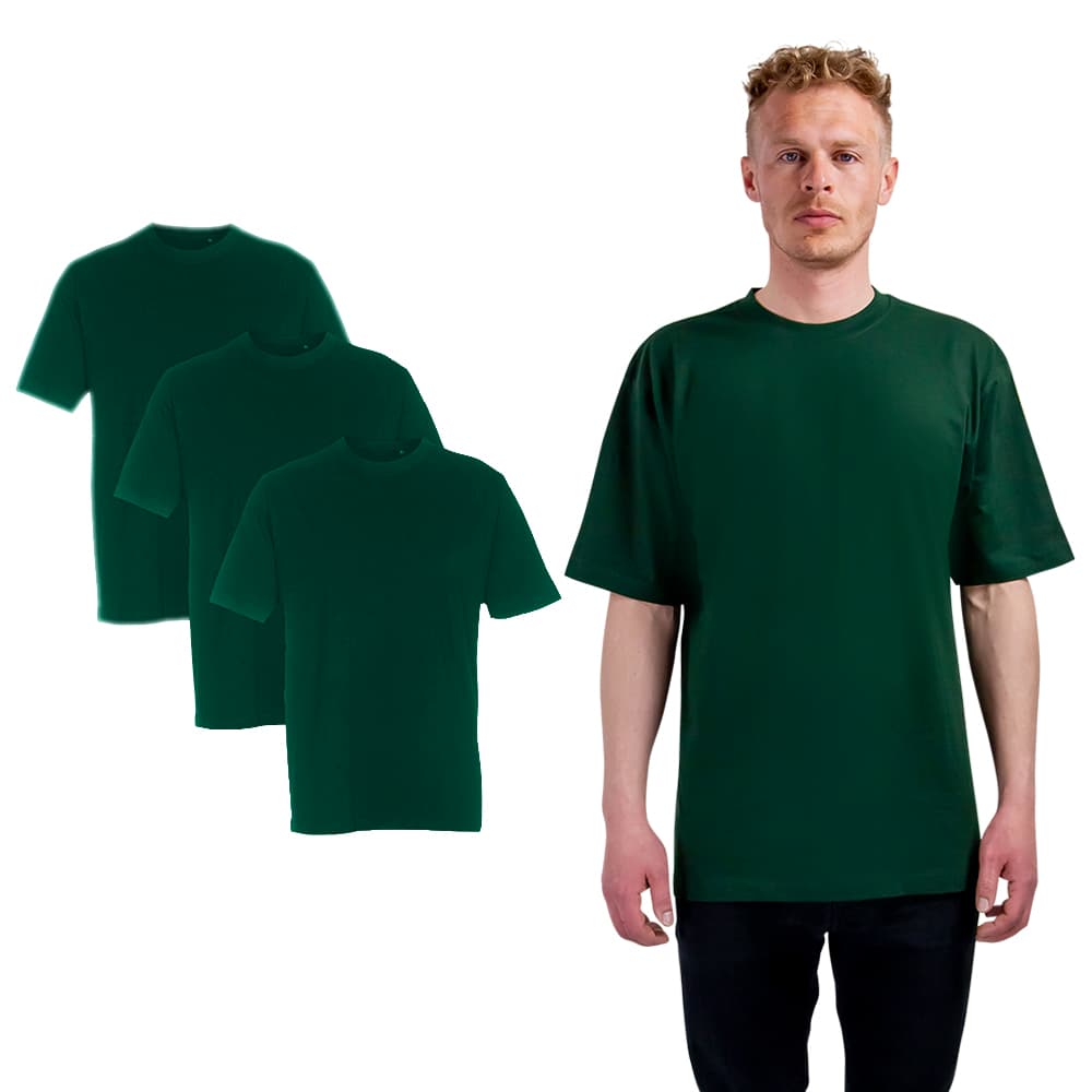3-pack, Ekologisk t-shirt, oversized, herr
