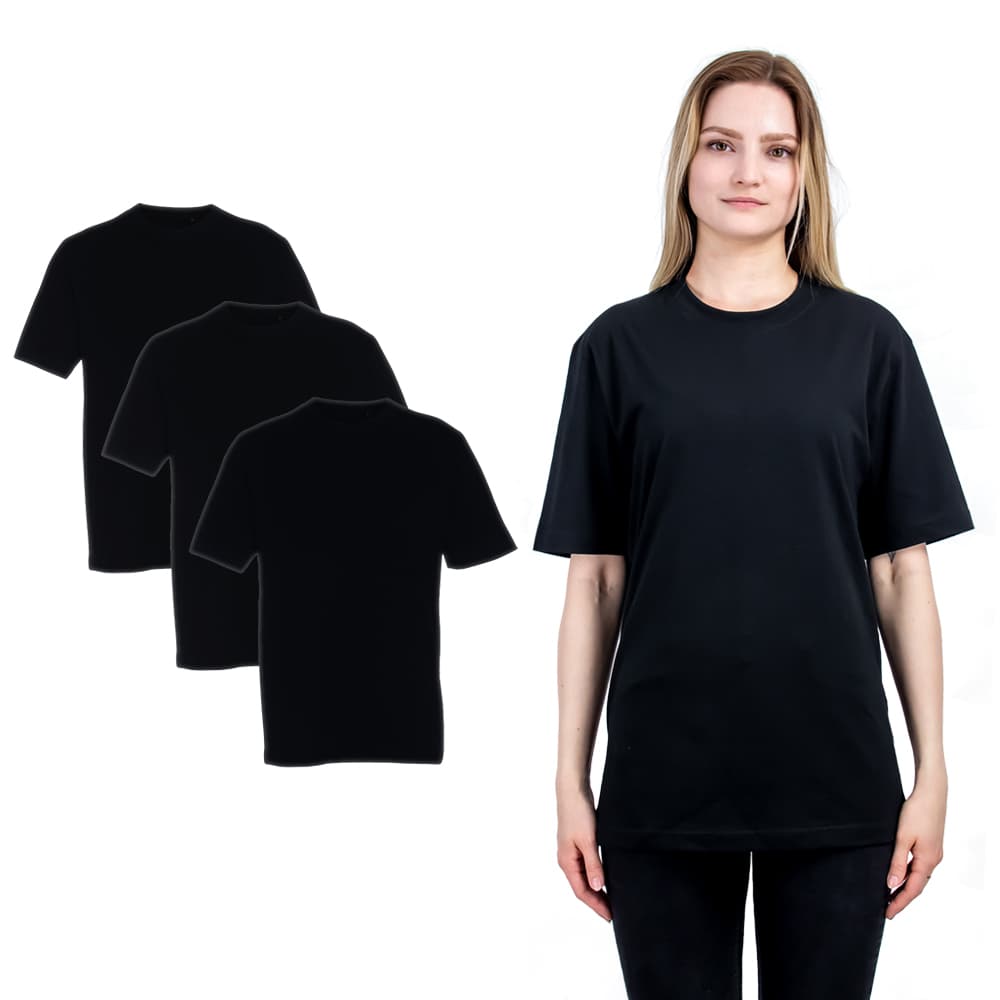 3-pack, Ekologisk t-shirt, oversized, dam
