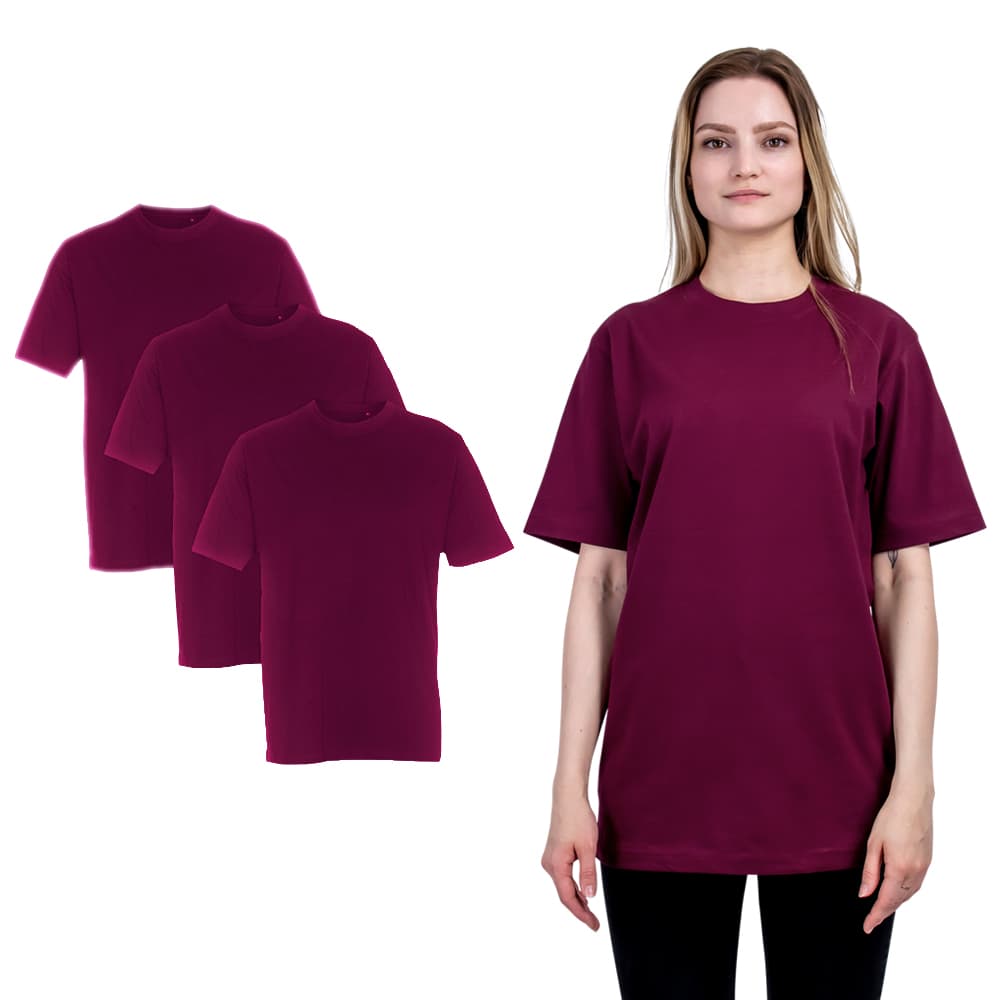 3-pack, Ekologisk t-shirt, oversized, dam