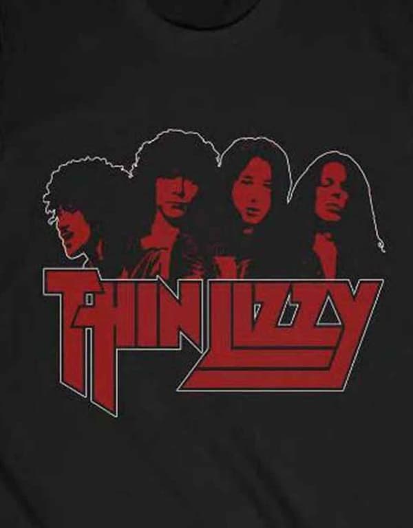Thin Lizzy T Shirt Band Photo Logo Official Mens Black