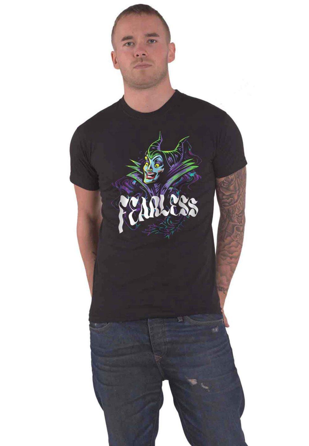 Disney T Shirt Sleeping Beauty Fearless Maleficent Official Mens Black